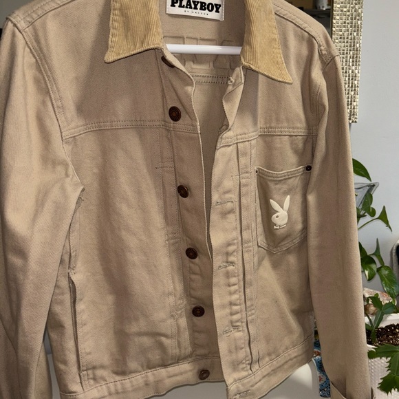 Playboy Denim Jacket with Corduroy Detailing - Picture 2 of 3